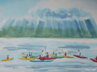 la leçon de kayak - paysages lacustres